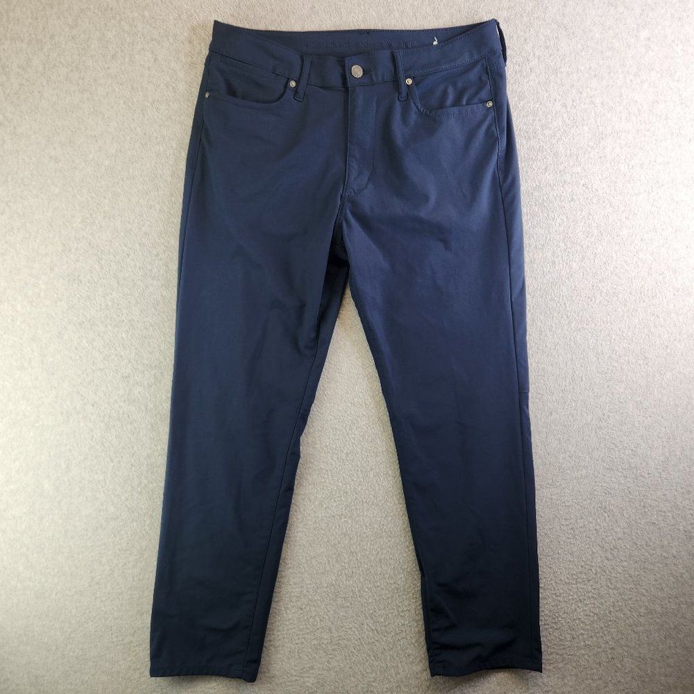 American Eagle Pants Mens 33 Blue Active Flex Slim Fit Performance Travel Golf